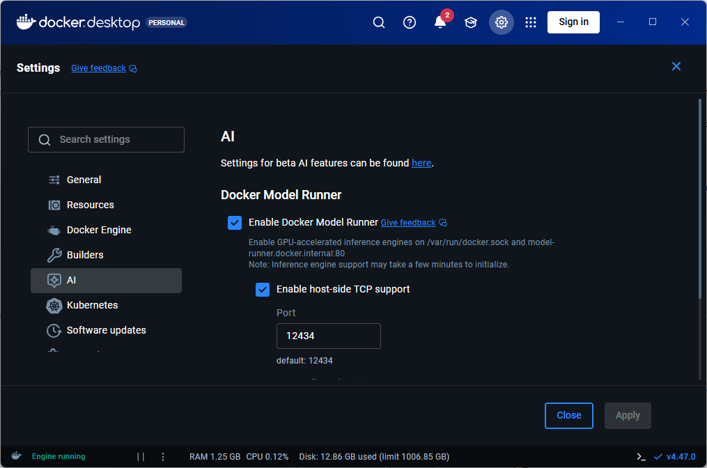 Docker model catalog