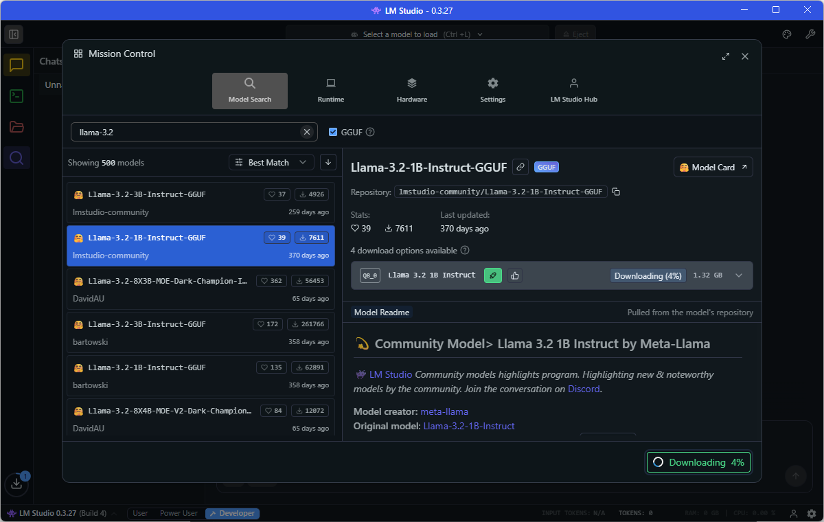 LM Studio model search